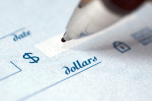 Writing Check for Down Payment on Car Insurance